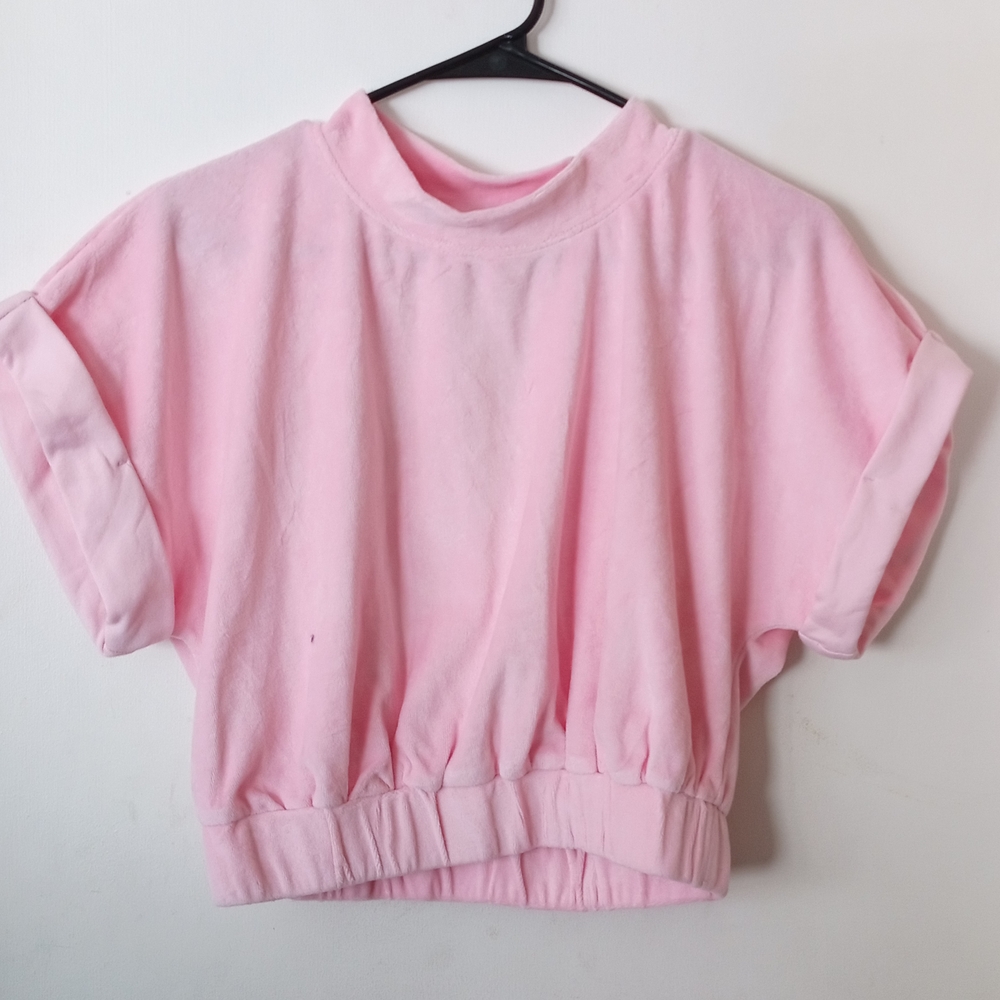 Vici Pink Geniva Cropped Short Sleeve Top
